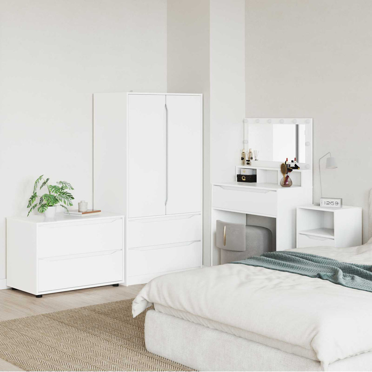 Storage Cabinet White 80 x 48 x 57 cm Engineered Wood