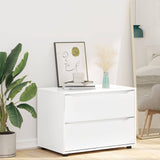 Storage Cabinet White 80 x 48 x 57 cm Engineered Wood - Rear View
