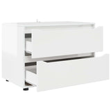 Storage Cabinet High Gloss White 80 x 48 x 57 cm - Close-Up Angle
