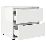 Storage Cabinet High Gloss White 60 x 48 x 57 cm - 45-Degree Angle