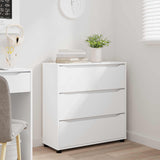 Storage Cabinet White 80 x 31 x 81 cm Engineered Wood - 45-Degree Angle