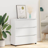 Storage Cabinet White 80 x 31 x 81 cm Engineered Wood - Rear View