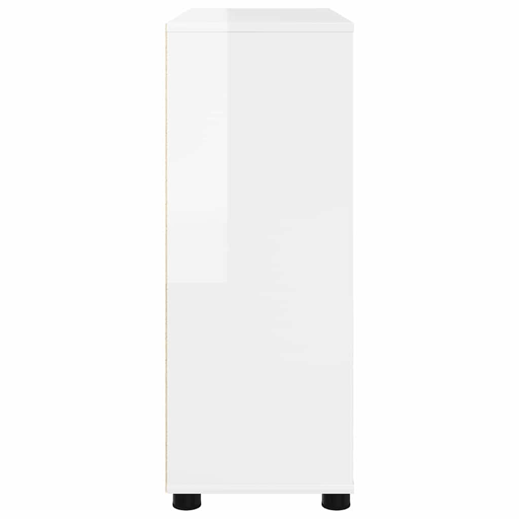 Storage Cabinet High Gloss White 80 x 31 x 81 cm