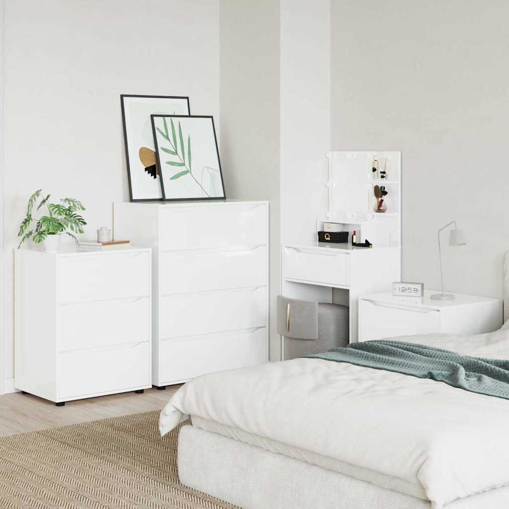 Storage Cabinet High Gloss White 60 x 48 x 81 cm