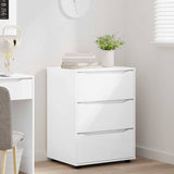Storage Cabinet High Gloss White 60 x 48 x 81 cm - Side View