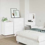Storage Cabinet High Gloss White 60 x 48 x 81 cm - Side View