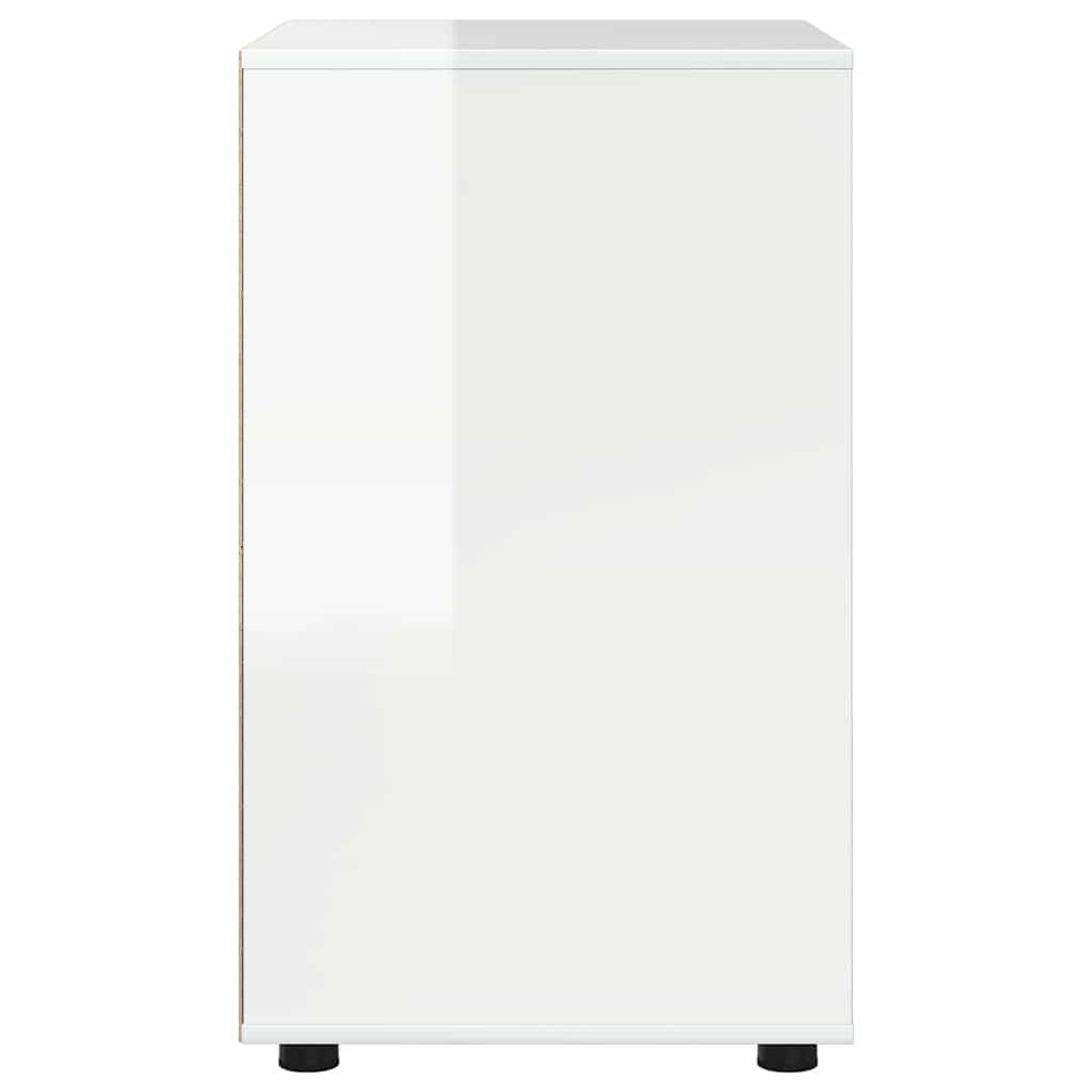 Storage Cabinet High Gloss White 60 x 48 x 81 cm