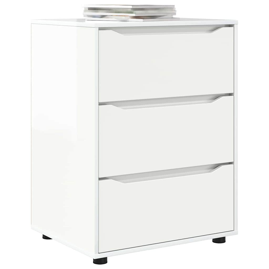 Storage Cabinet High Gloss White 60 x 48 x 81 cm