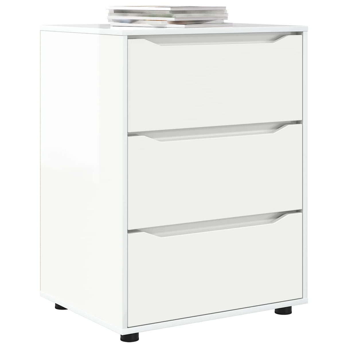 Storage Cabinet High Gloss White 60 x 48 x 81 cm