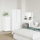 Storage Cabinet White 40 x 48 x 105 cm Engineered Wood - 45-Degree Angle