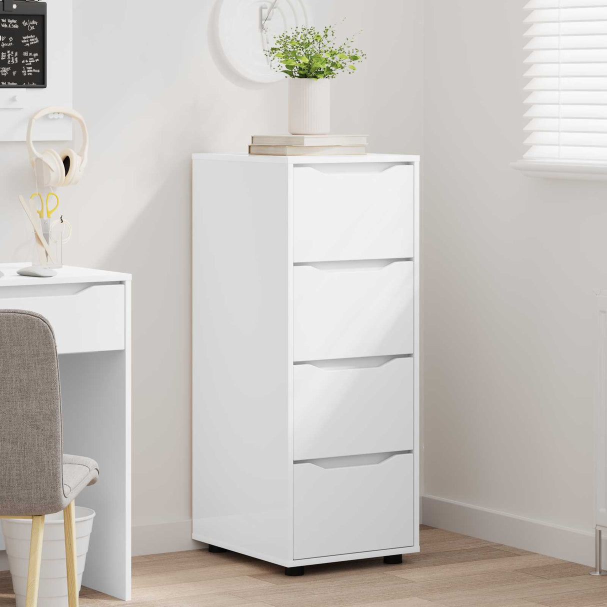 Storage Cabinet White 40 x 48 x 105 cm Engineered Wood