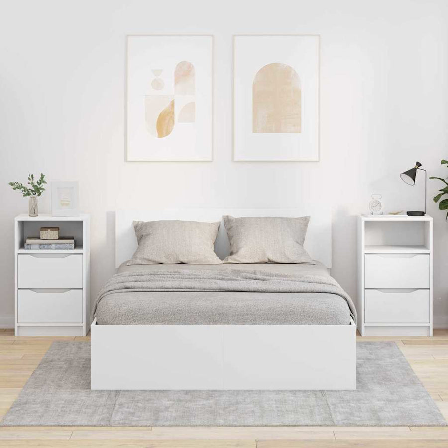 Bedside Tables 2 pcs White 40 x 30 x 67 cm Engineered Wood