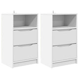 Bedside Tables 2 pcs White 40 x 30 x 467 cm Engineered Wood - Front View