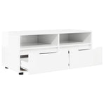 TV Cabinet 100 x 48 x 43 cm High Gloss White Engineered Wood
