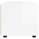 TV Cabinet High Gloss White 100 x 48 x 43 cm Engineered Wood - Close-Up Angle
