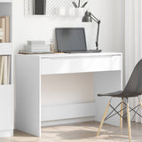 Desk with Drawer White 100 x 50 x 78 cm Engineered Wood - Top-Down View