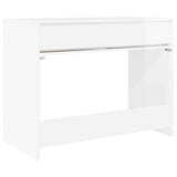 Desk High Gloss White 100 x 50 x 78 cm Engineered Wood - Low Angle
