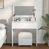 Bedroom Dressing Tables with Drawer White 80 x 39.6 x 135 cm - Top-Down View