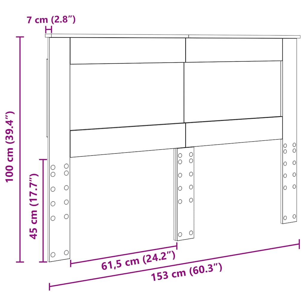 Headboard with Headboard White 150 cm Engineered Wood