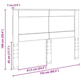 Headboard with Headboard White 150 cm Engineered Wood - Extra Image