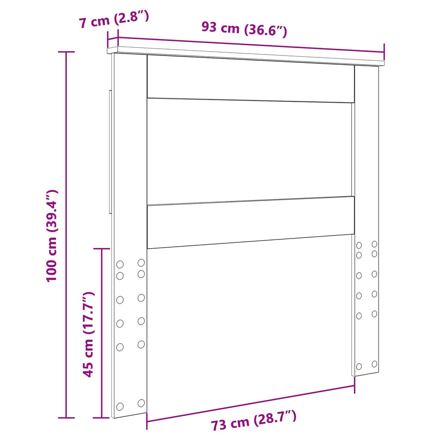 Headboard Sonoma Oak Engineered Wood