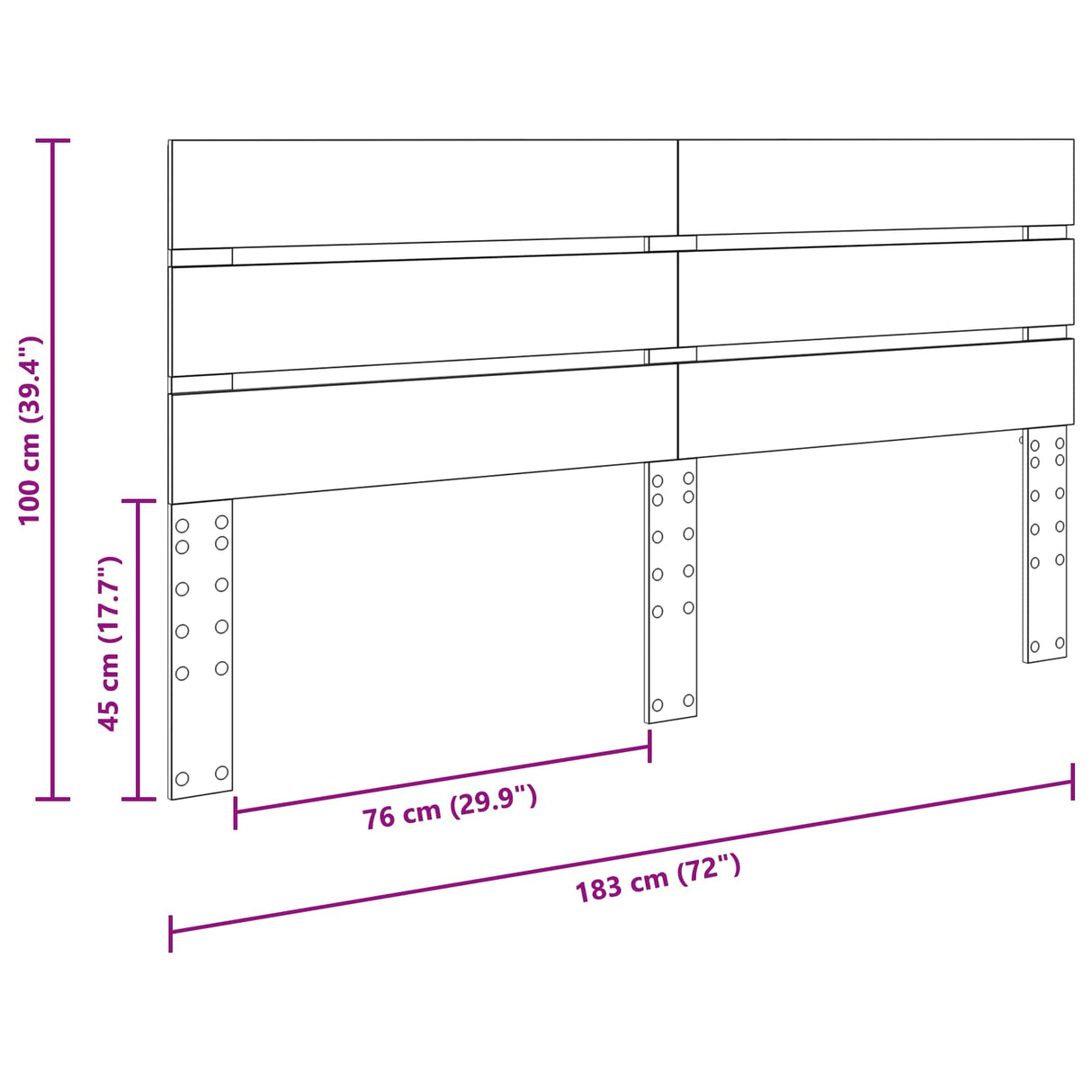 Headboard Sonoma Oak 100 cm Engineered Wood