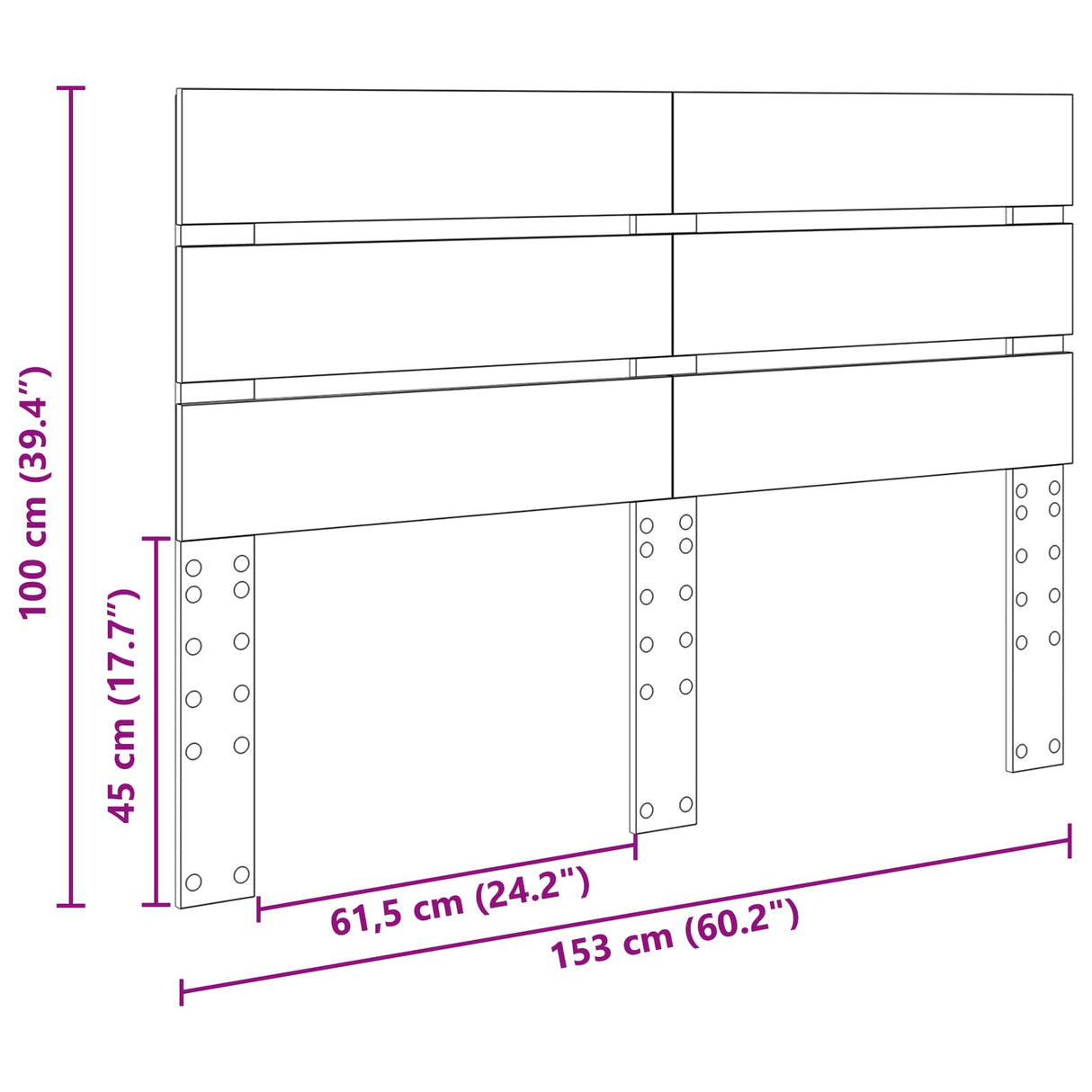 Headboard White Engineered Wood