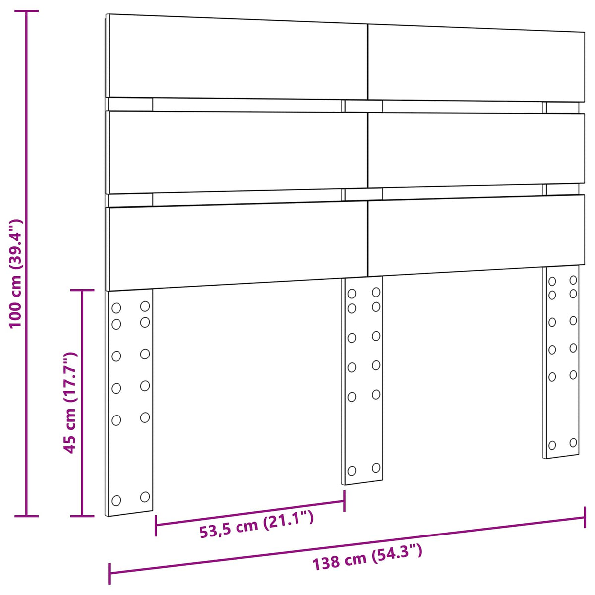 Headboard White Engineered Wood