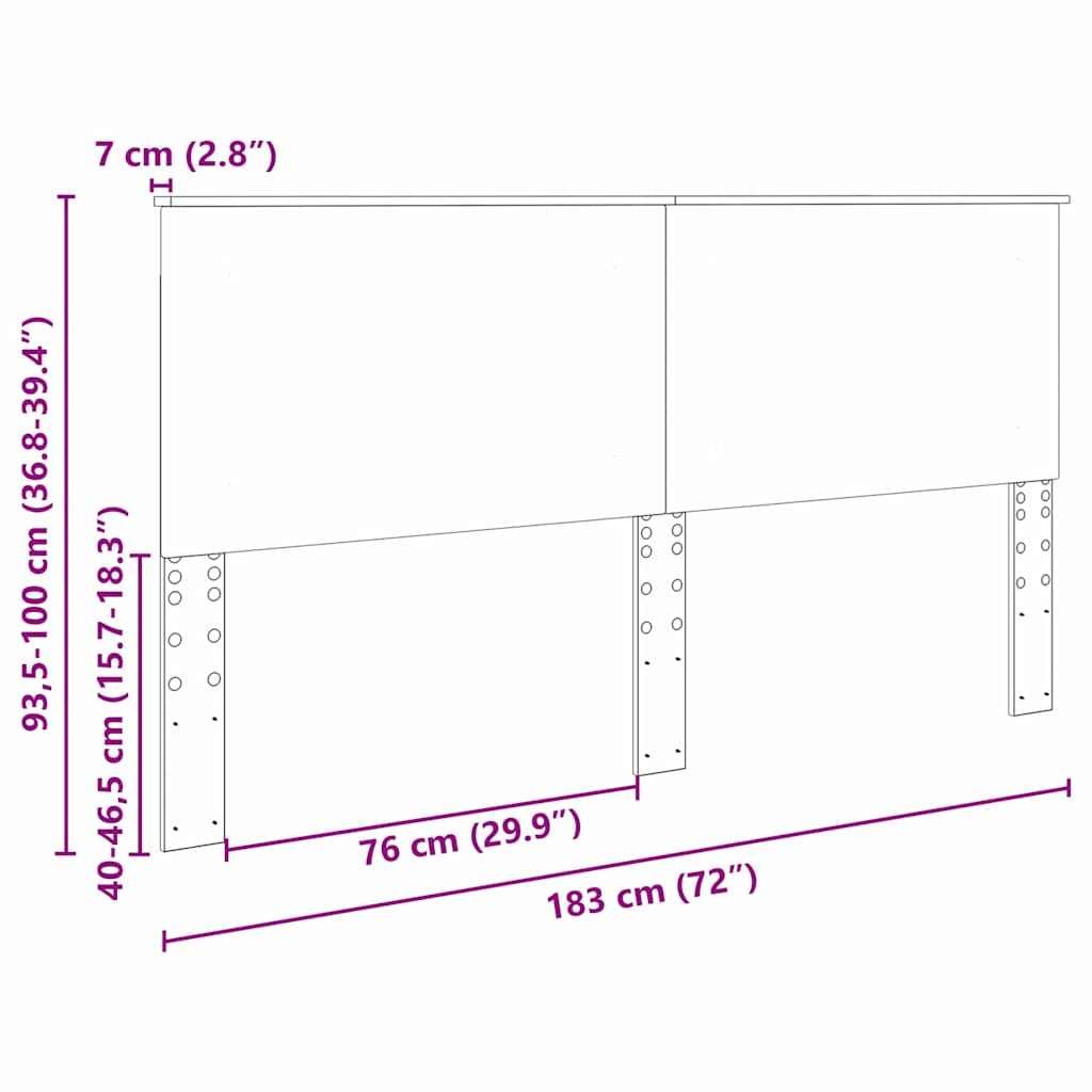 Headboard with Headboard White 180 cm Engineered Wood