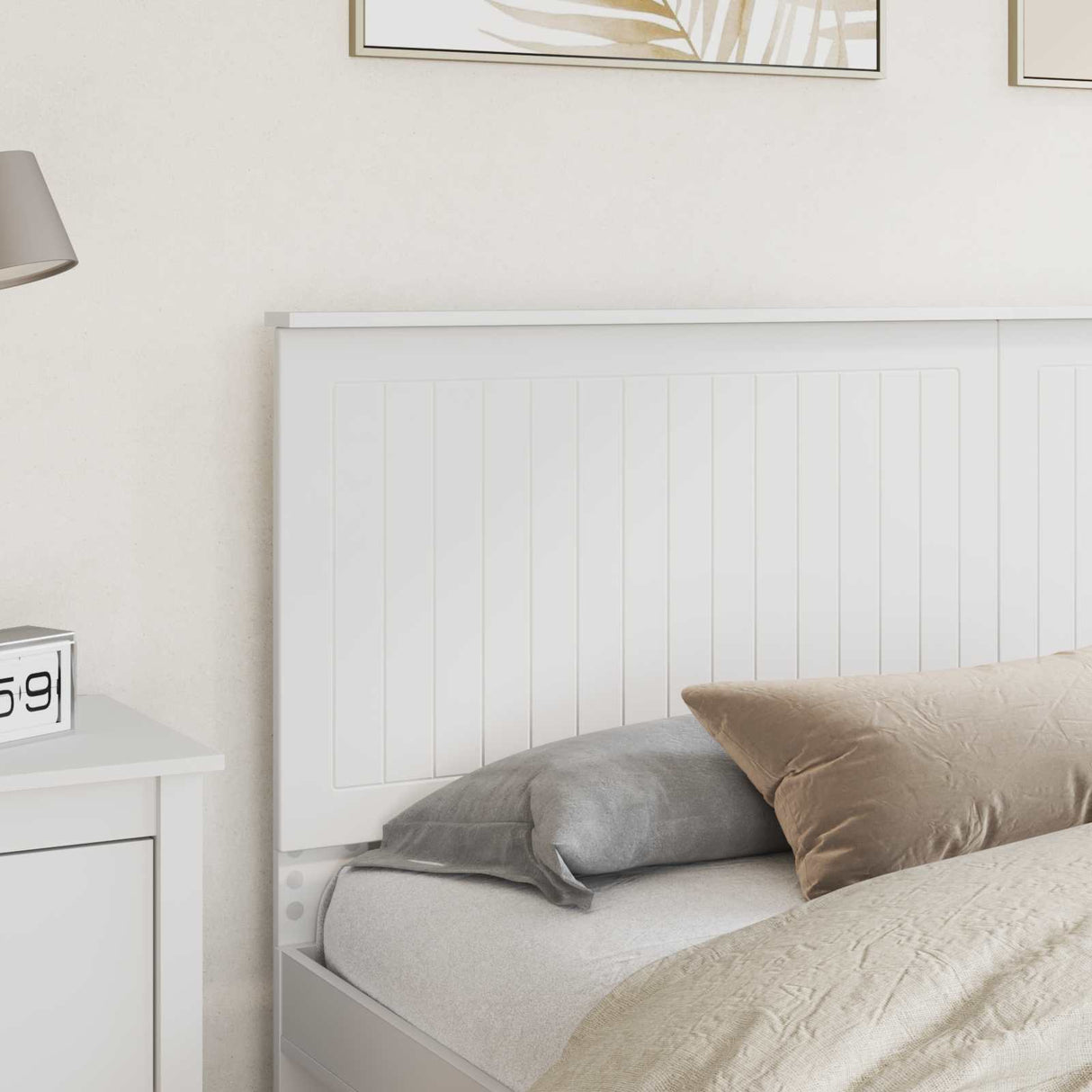 Headboard with Headboard White 180 cm Engineered wood