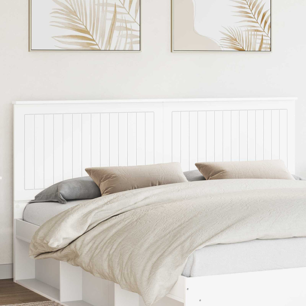 Headboard with Headboard White 180 cm Engineered wood