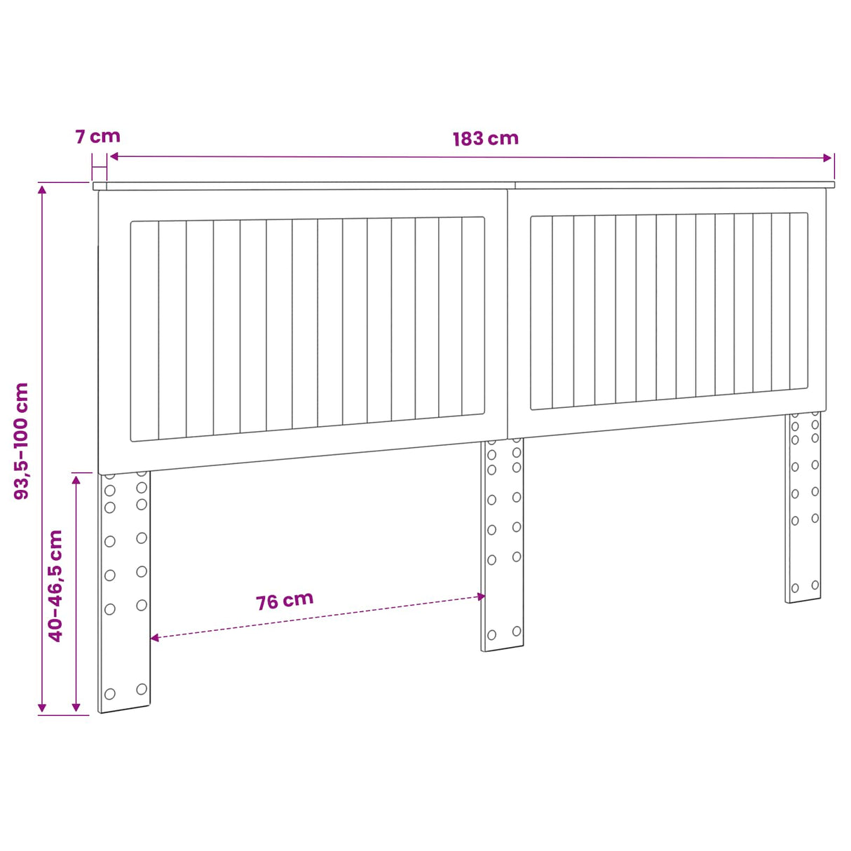 Headboard with Headboard White 180 cm Engineered wood