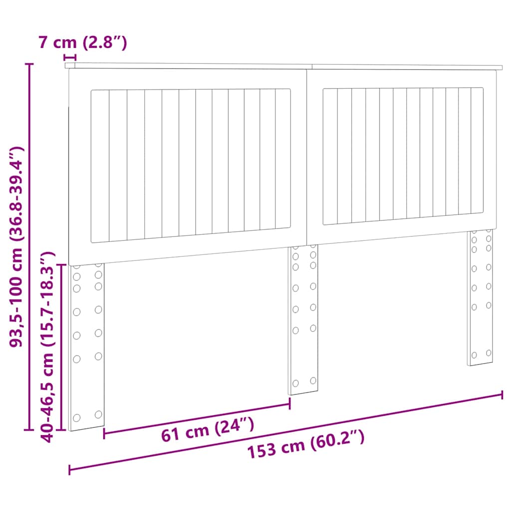 Headboard with Headboard Sonoma Oak 150 cm Engineered wood