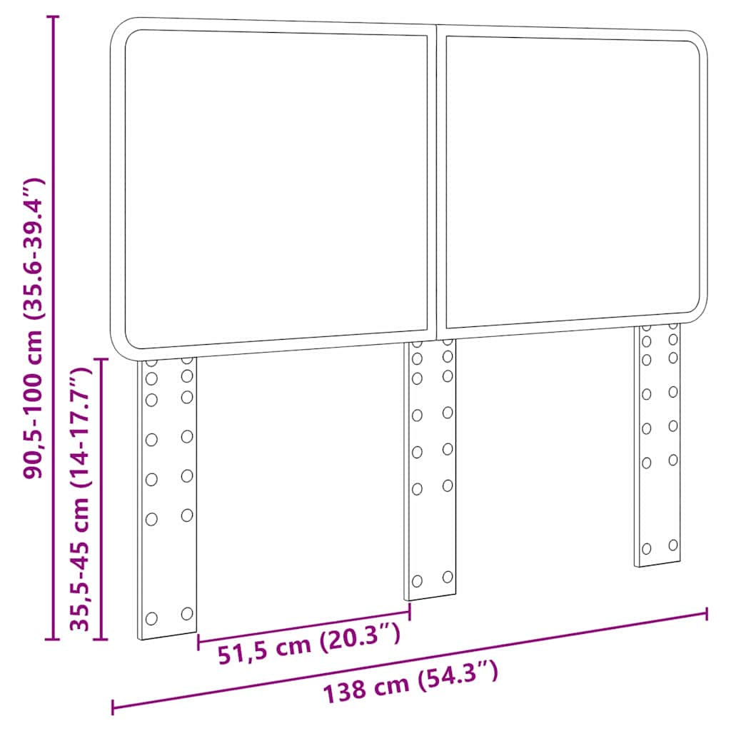 Headboard with Headboard White 135 cm Engineered wood