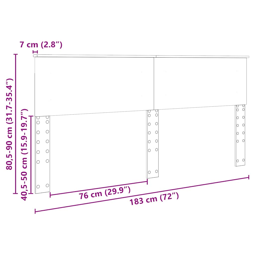 Headboard with Headboard White 180 cm Engineered wood