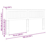 Headboard with Headboard White 180 cm Engineered wood - Extra Image