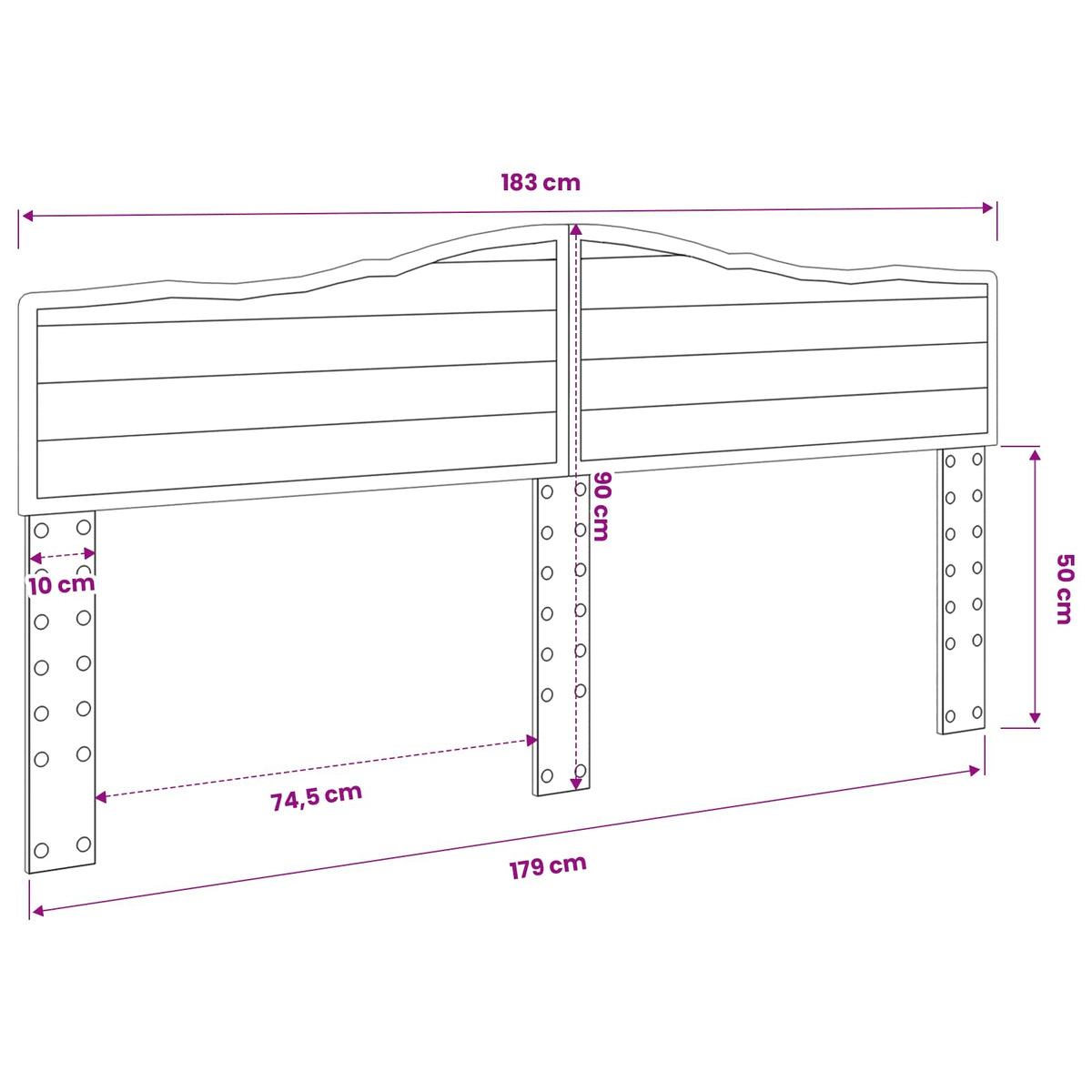 Headboard White Engineered wood