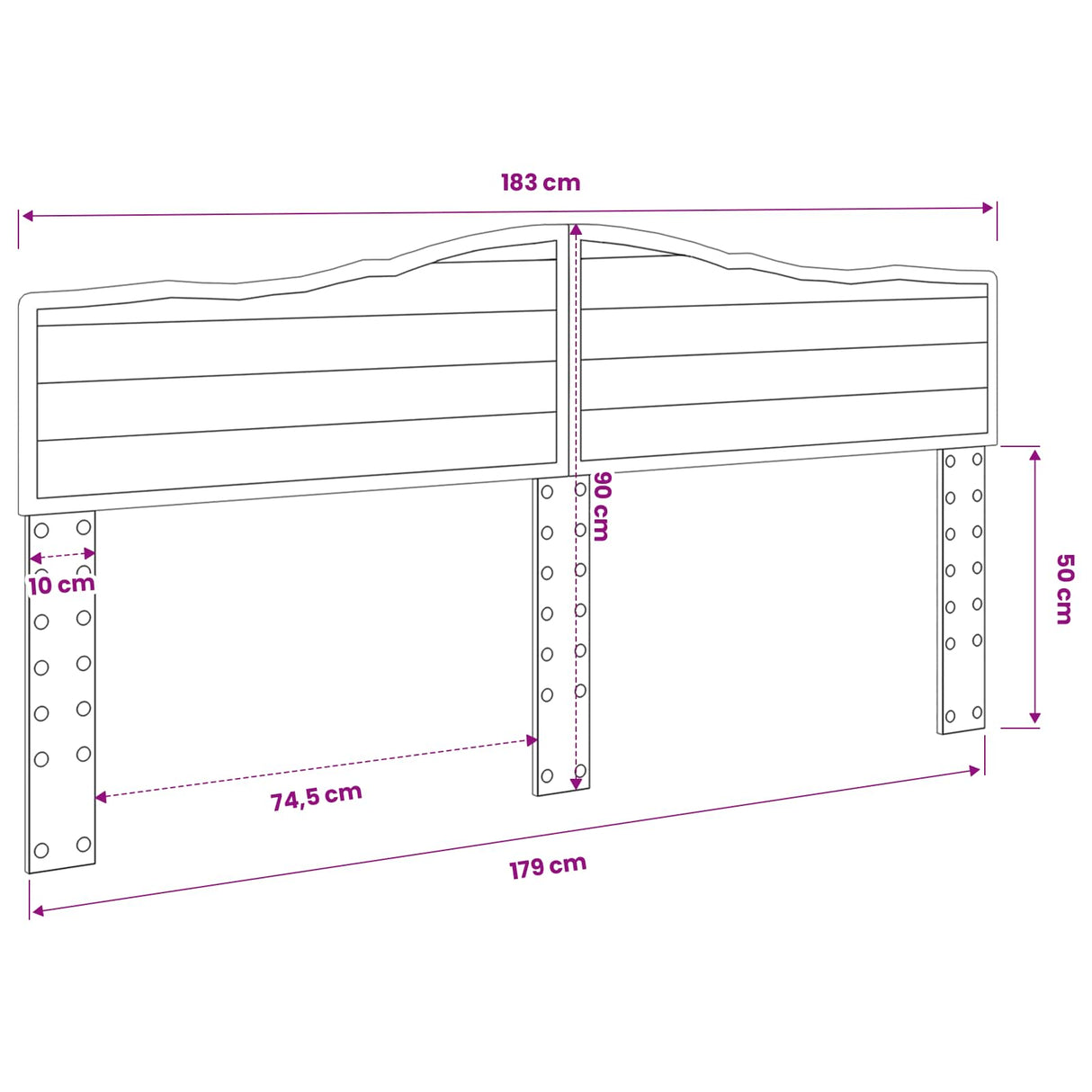 Headboard Sonoma Oak Engineered wood