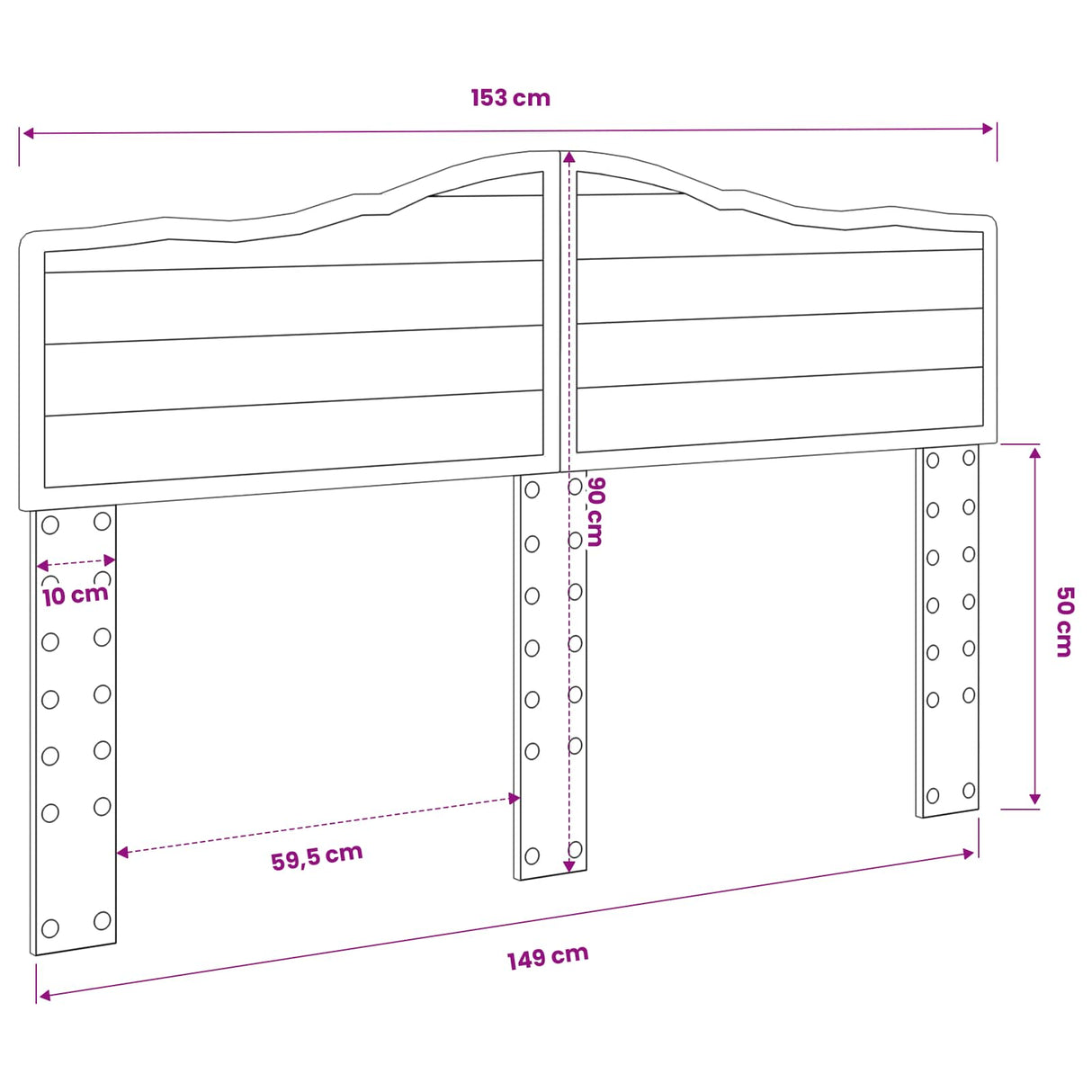 Headboard White Engineered wood