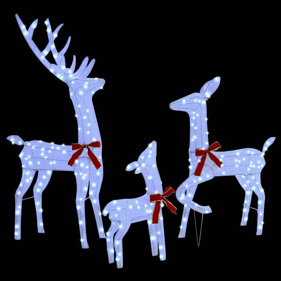 Reindeer Family 3 pcs Cold white 68 x 26 x 127 cm Fabric