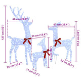 Reindeer Family 3 pcs Cold white 68 x 26 x 127 cm Fabric - Extra Image