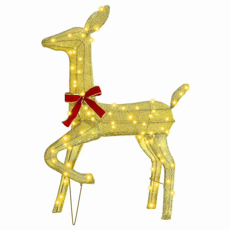 Reindeer Family 3 pcs Warm white 68 x 26 x 127 cm Fabric