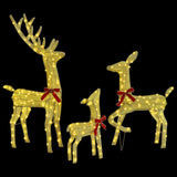 Reindeer Family 3 pcs Warm white 68 x 26 x 127 cm Fabric - 45-Degree Angle