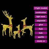 Reindeer Family 3 pcs Warm white 68 x 26 x 127 cm Fabric - Extra Image