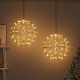 Ball 2 pcs Warm white 30 x 30 x 32 cm Metal 192 LEDs - Side View