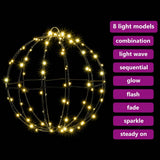 Ball 2 pcs Warm white 30 x 30 x 32 cm Metal 192 LEDs - Extra Image