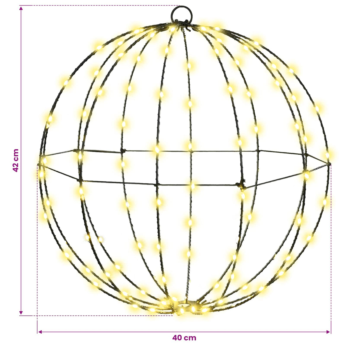 Ball 2 pcs Warm white 40 x 40 x 42 cm Metal 192 LEDs