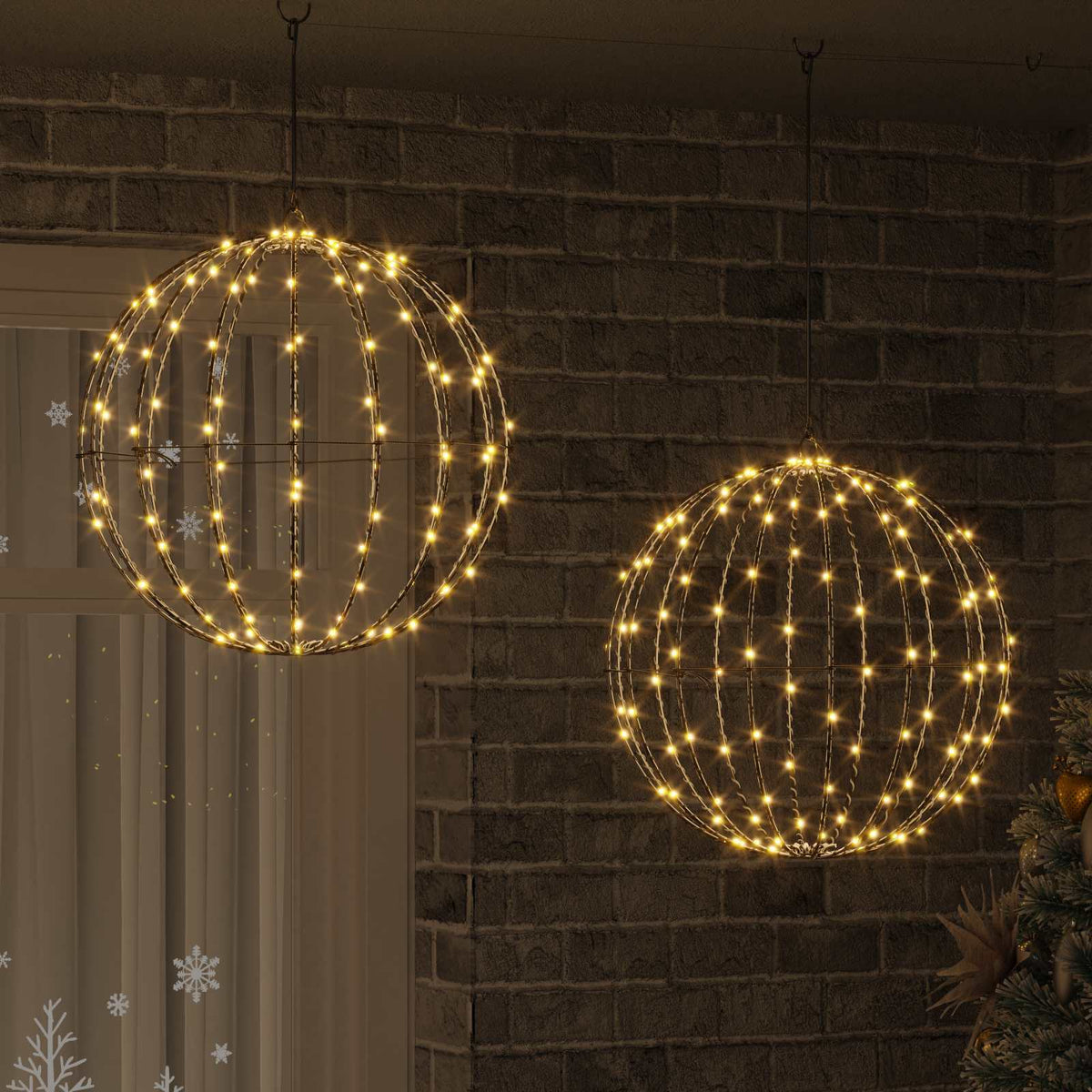Ball 2 pcs Warm white 50 x 50 x 52 cm Metal 320 LEDs