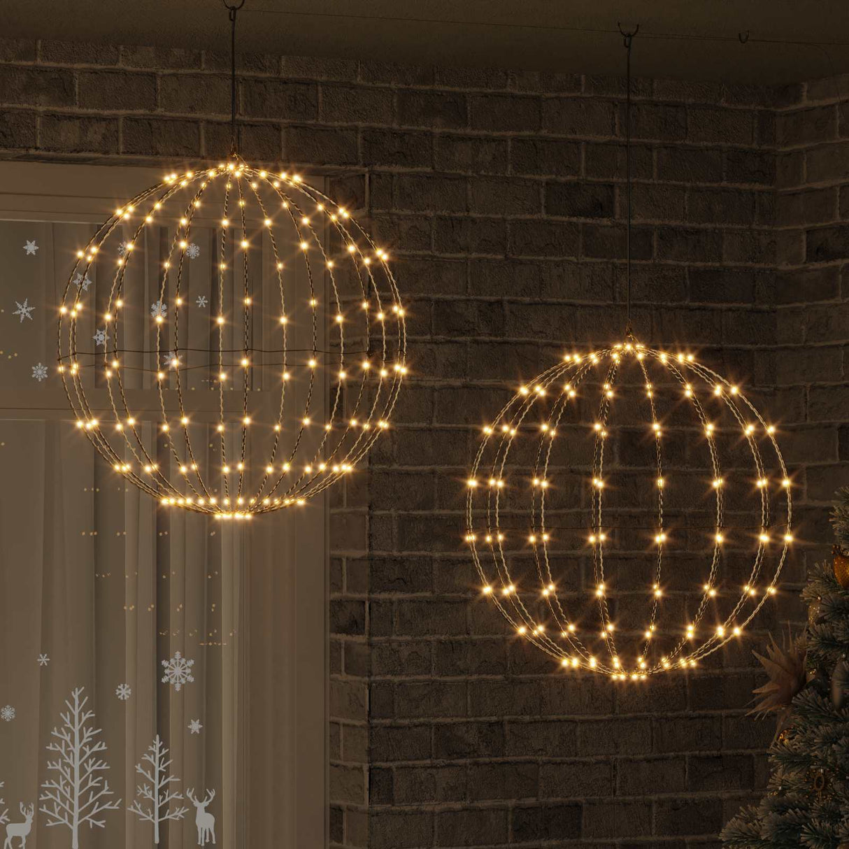 Ball 2 pcs Warm white 60 x 60 x 62 cm Metal 384 LEDs