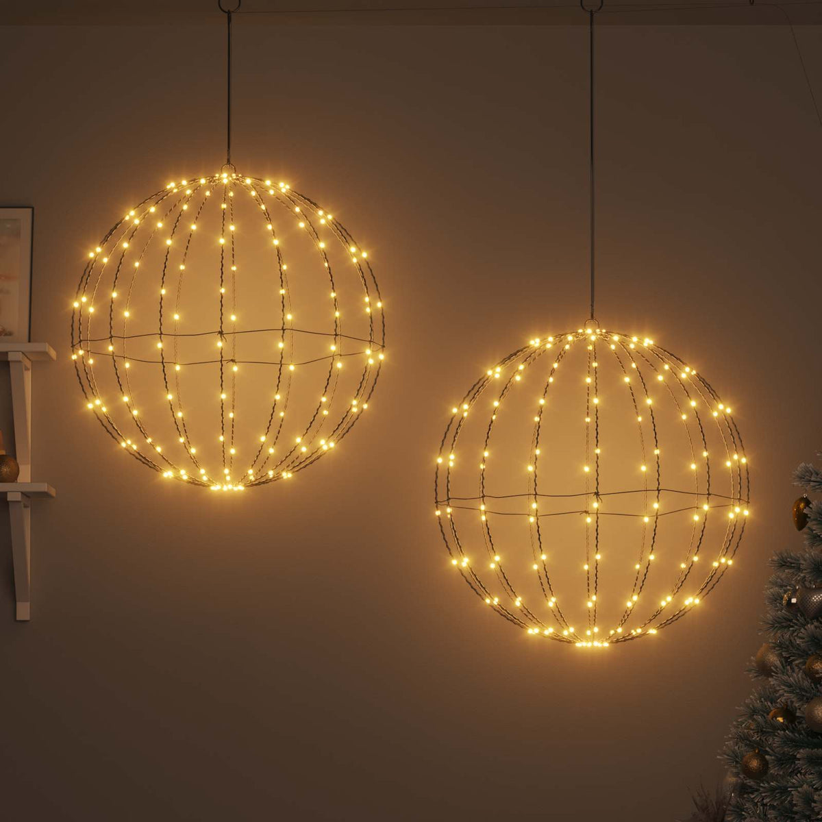 Ball 2 pcs Warm white 60 x 60 x 62 cm Metal 384 LEDs